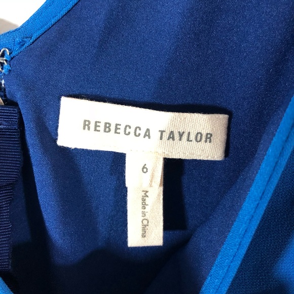 Rebecca Taylor Blue Surf V Neck Flare Dress - Picture 4 of 6